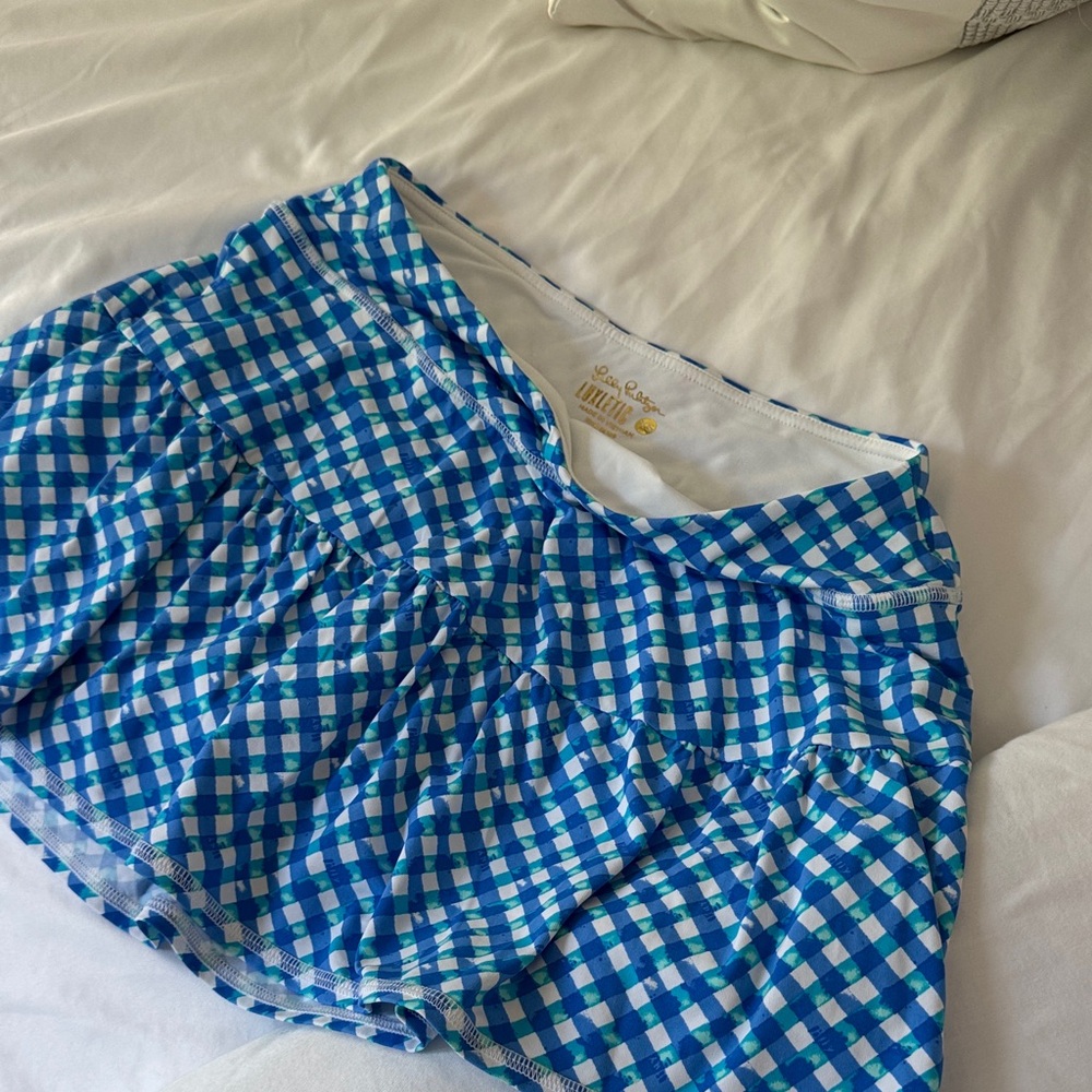 Lilly Pulitzer Blue and White Gingham Mini Skirt - Picture 4 of 4